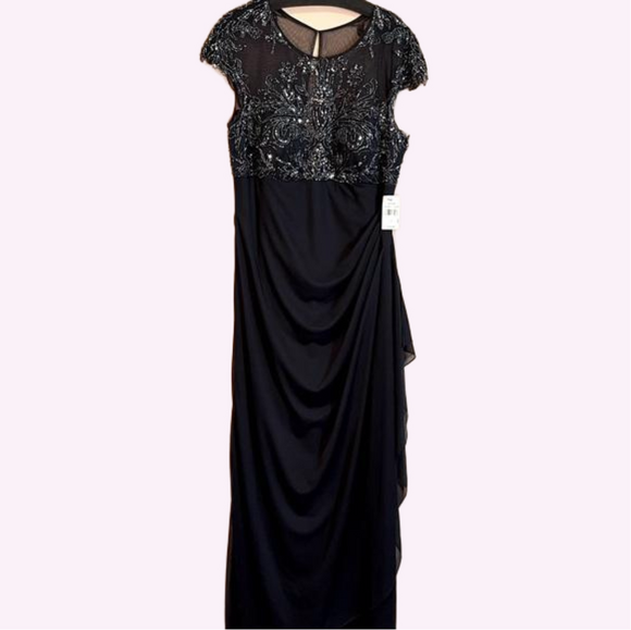 Xscape Dresses & Skirts - XSCAPE Navy Floor Length  Evening Gown
NWT (Firm Price)